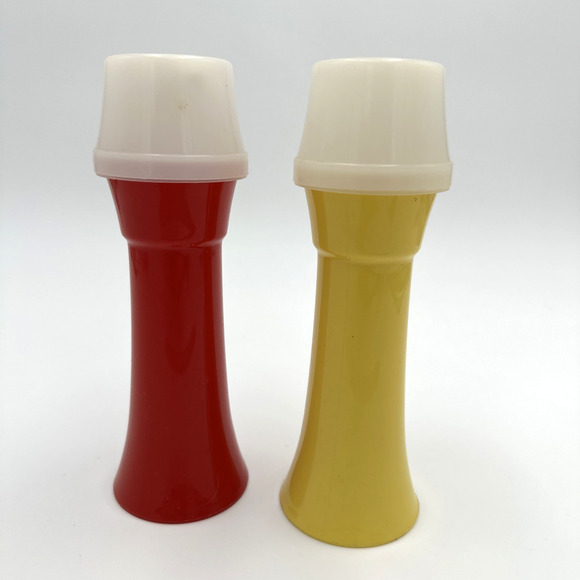 Vintage Tupperware Ketchup And Mustard Dispenser With Pump EUC - Picture 1 of 6